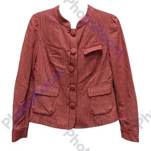 Tocca orange stripe jacket large button in size 6